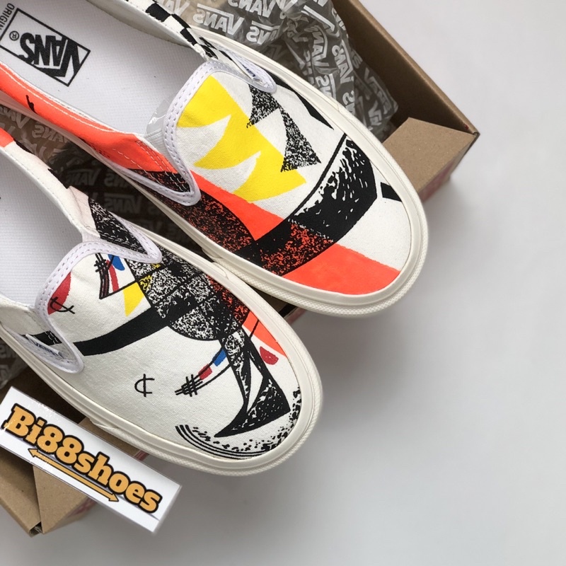 Sepatu Vans SLIP ON Mules X Moma Lx Offwhite Putih Gding OG