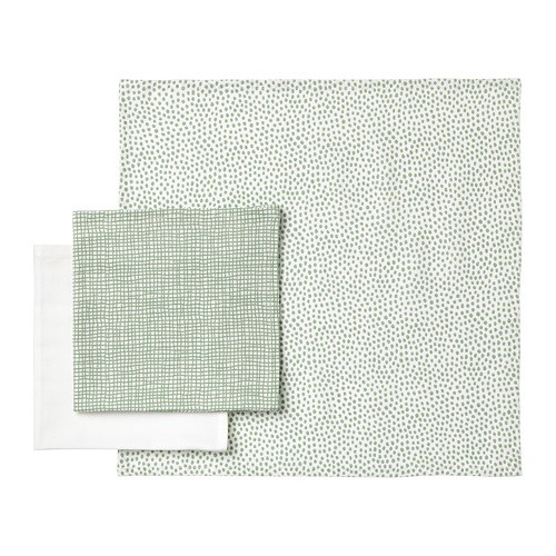 KLAMMIG Handuk kecil 3 pcs hijau/putih