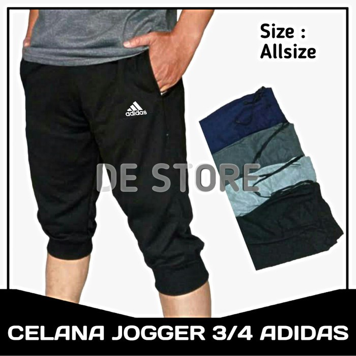 Spesial Celana Jogger Pria 3/4 Celana Training Adidas Pria Wanita - Hitam terbaik
