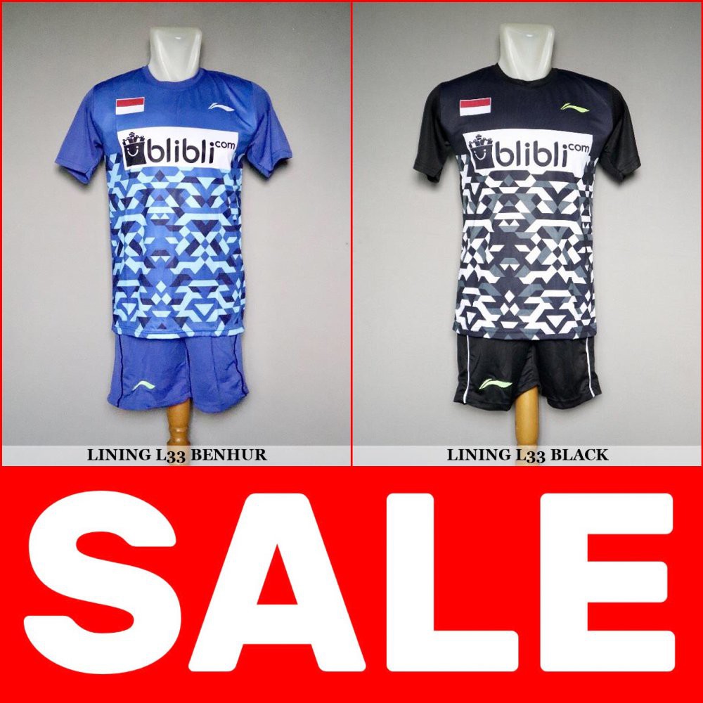 TERBARU 2019.  Setelan Badminton & Bulutangkis Lining L33 - Baju Kaos Jersey Celana