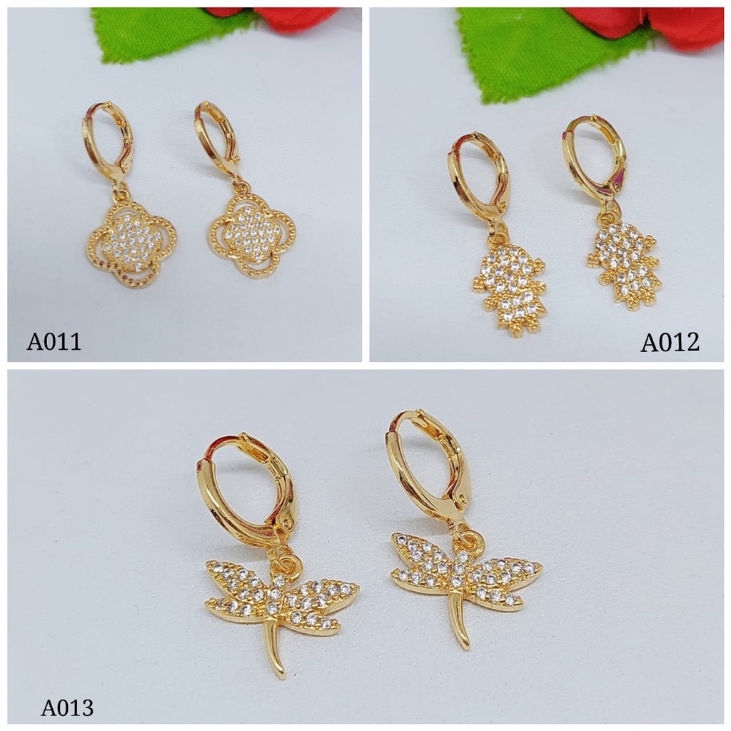 Anting-anting xuping full mata lapis emas A011-013