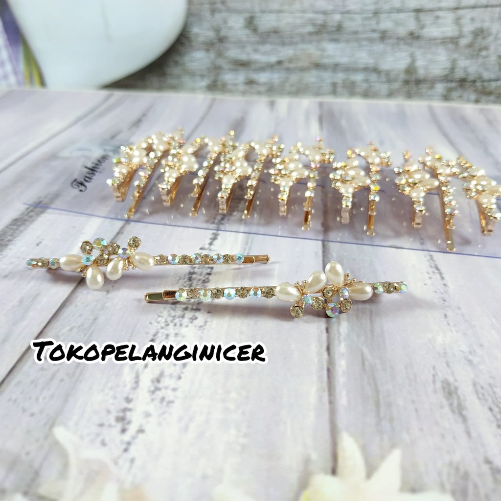 Jepit Rambut Hairclip Model permata Gaya Korea Style Wanita Hairpin Tokopelanginicer