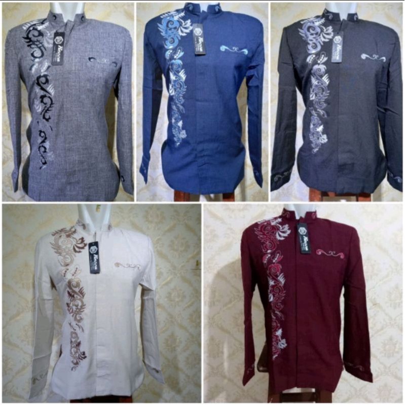 BAJU KOKO WARNA LENGAN PANJANG MODEL JASKO REZZA / KOKO WARNA /JASKO BORDIR TERBARU / JASKO HITAM / 