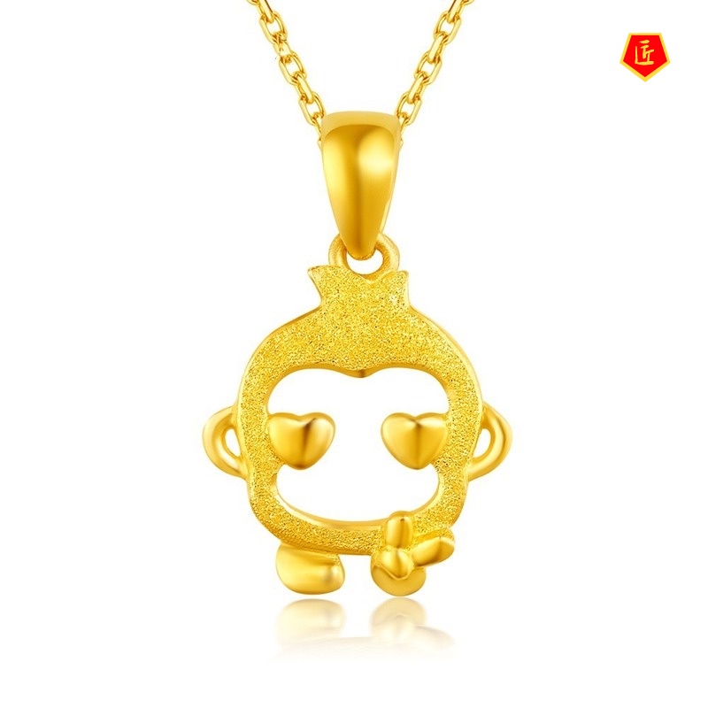 [Ready Stock]Chinese Zodiac Pendants Hollow Animal Gold Necklace Cute Simple