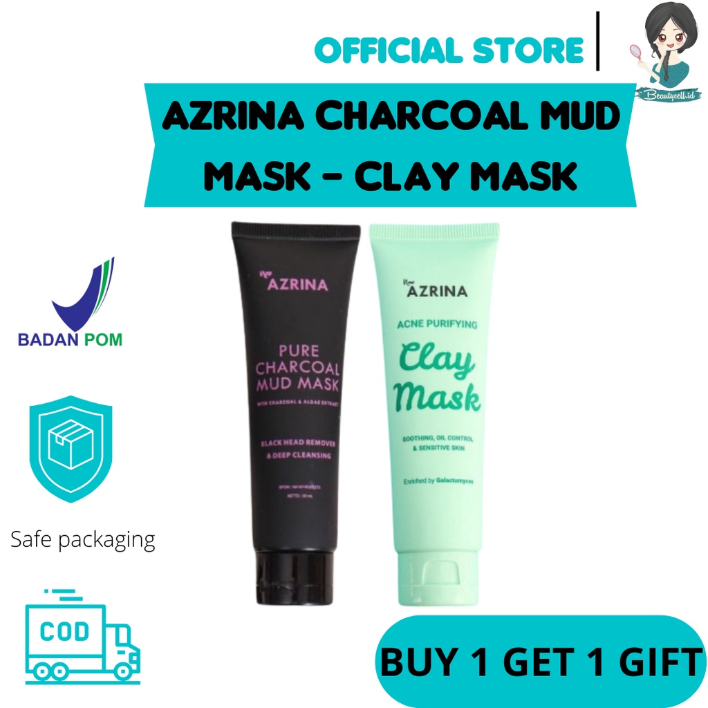 AZRINA Pure Charcoal Mud Mask &amp; Clay Acne Mask 50 ML