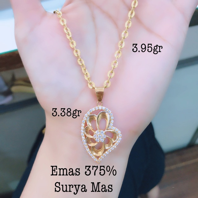Kalung dan liontin emas 375%