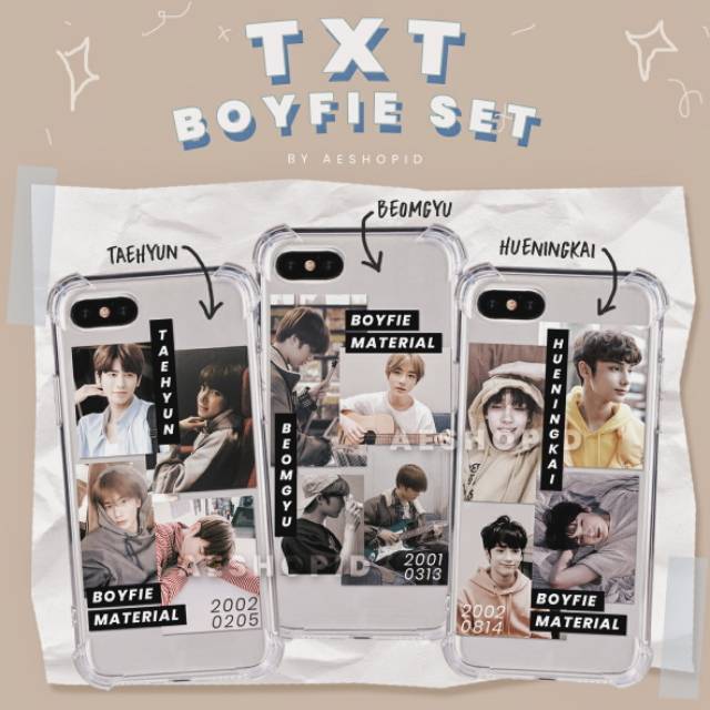 (TX-001) Sticker case hp TXT aesthetic boyfie pack set tumblr stiker kpop yeonjun soobin taehyun beomgyu