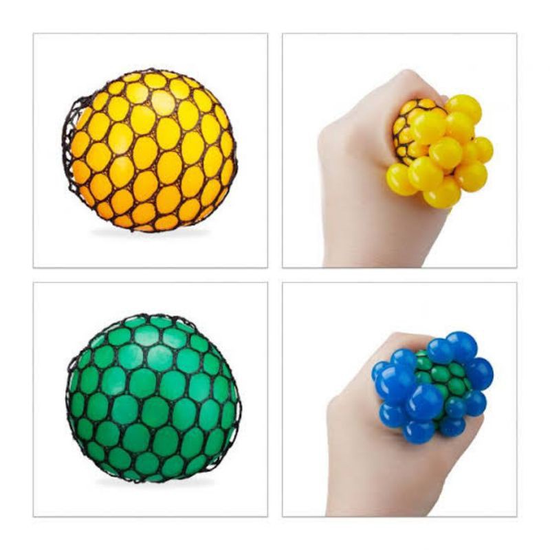 Mainan Anti Stres Mesh Squish Ball / Warna-warni / Stres Ball jaring