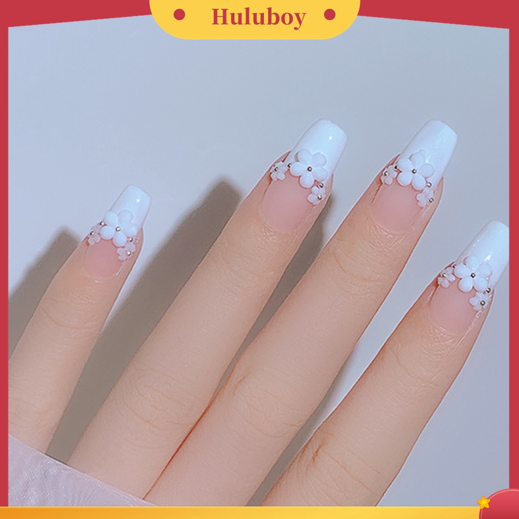Huluboy Huluboy♡ Ornamen Bunga Kecil Warna Putih Untuk Dekorasi Kuku Wanita