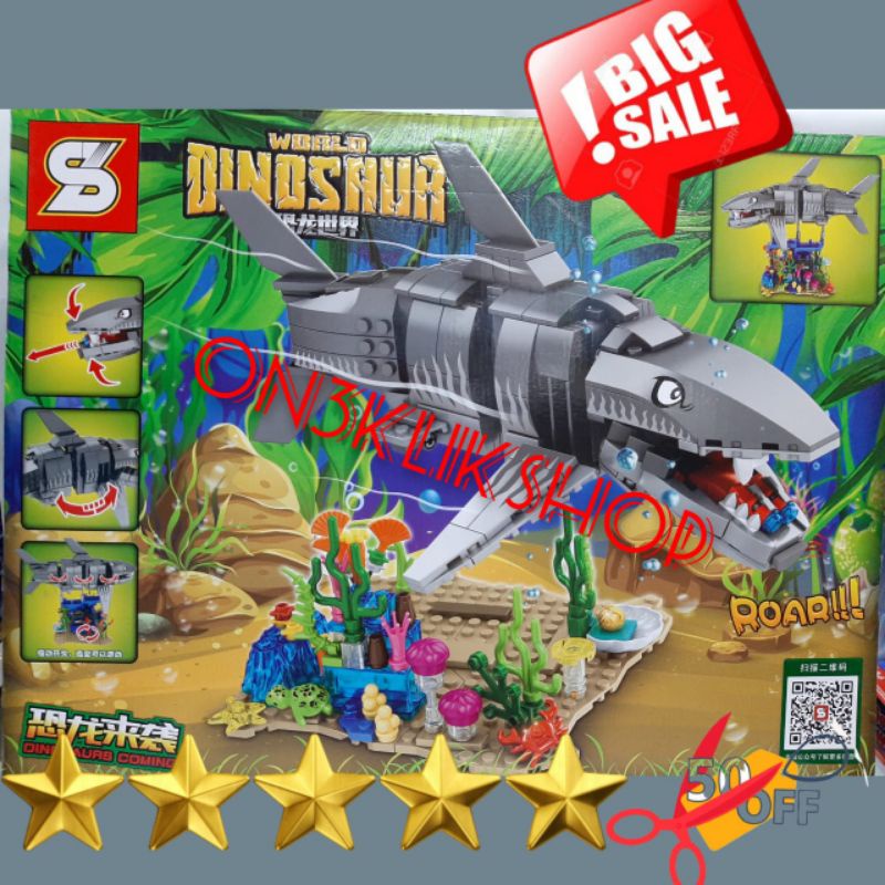 bricks lego dinosaurus robot dino hiu jurassic world sy1511 kw Best murah cocok buat kado