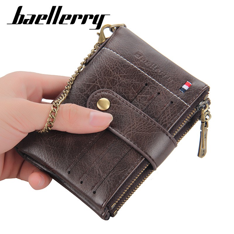 ORIGINAL BAELLERRY DOMPET LIPAT PRIA DENGAN RANTAI ANTI MALING 3225