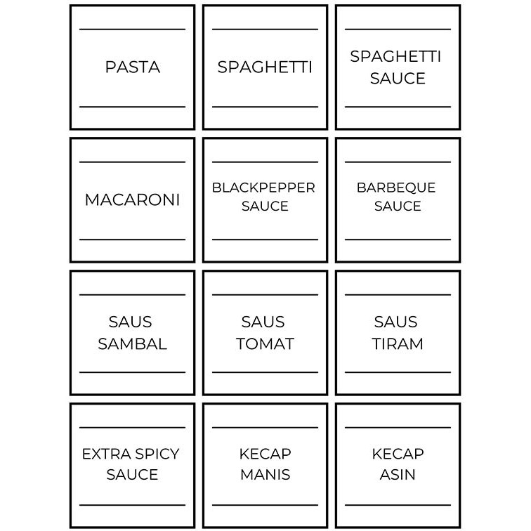 

Sticker Waterproof Bumbu Dapur & Bahan Makanan - Part 2 - Sticker B