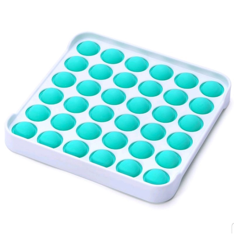 SIMPLE DIMPLE POP IT NEW GLOW IN THE DARK TERBARU / MAINAN ANAK MURAH / POP IT SILIKON PEREDA STRESS-Square Blue PVC