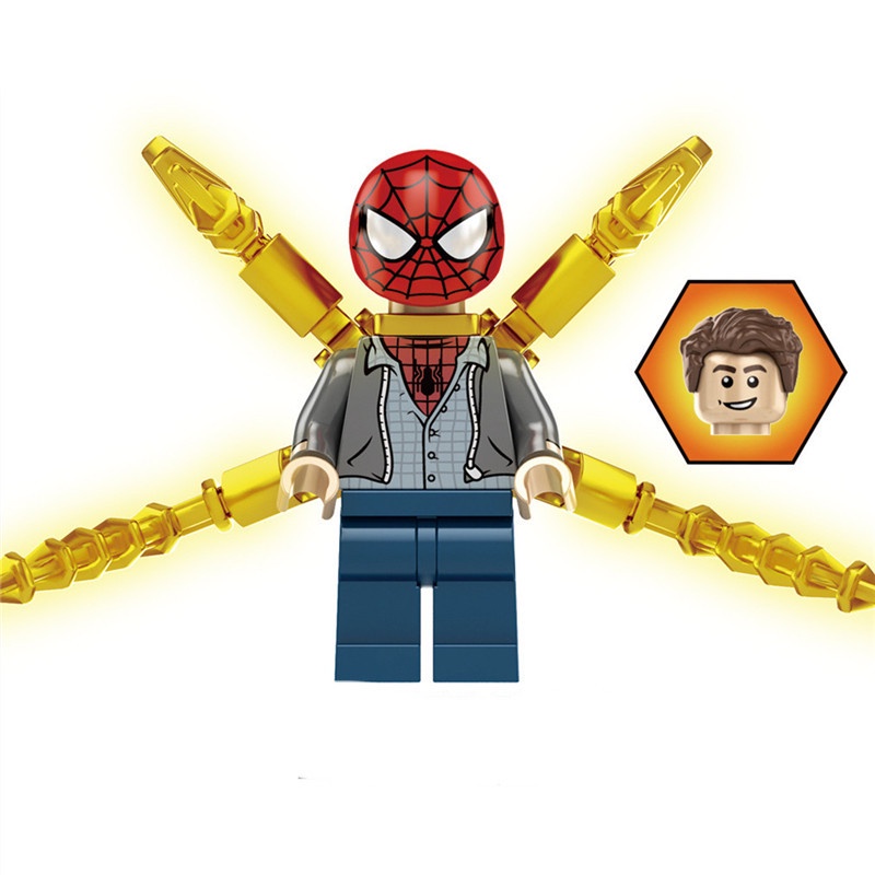 1pc Mainan Puzzle Balok Bangunan Minifigure Model Marvel Spiderman Bahan ABS Untuk Hadiah Anak