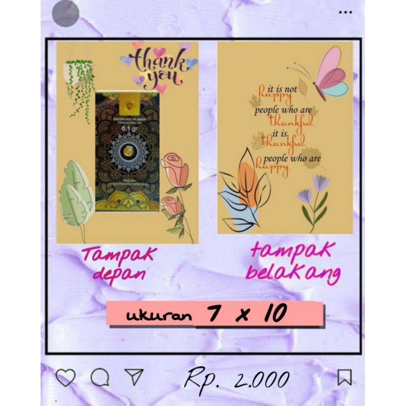 

amplop Minigold Thx u