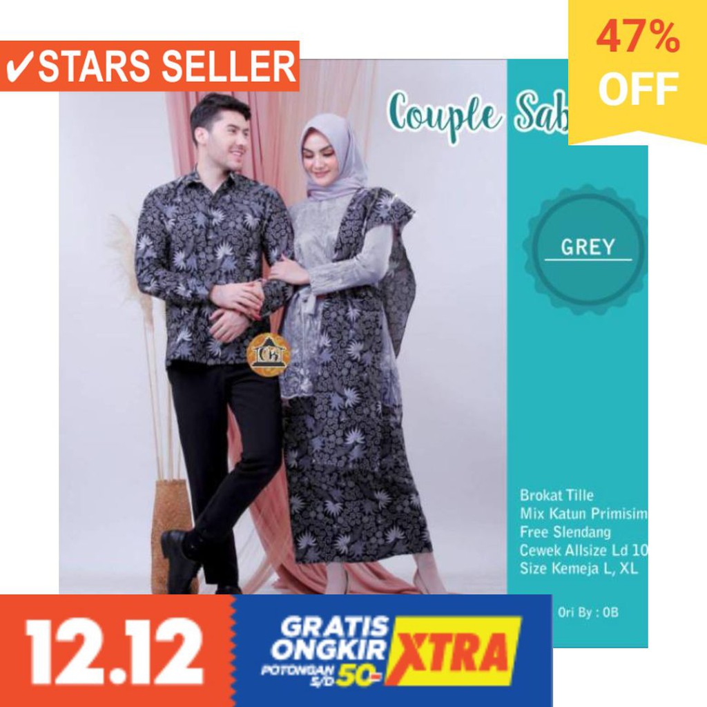 BAJU MUSLIM TERKINI TERBARU WANITA MURAH CEWE ASLI / COUPLE BATIK GAMIS BROKAT COUPLE WISUDA