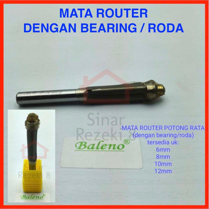 Premium Mata Router Roda 6 mm / Bearing Trimming Profil Bit Potong Lurus Rata