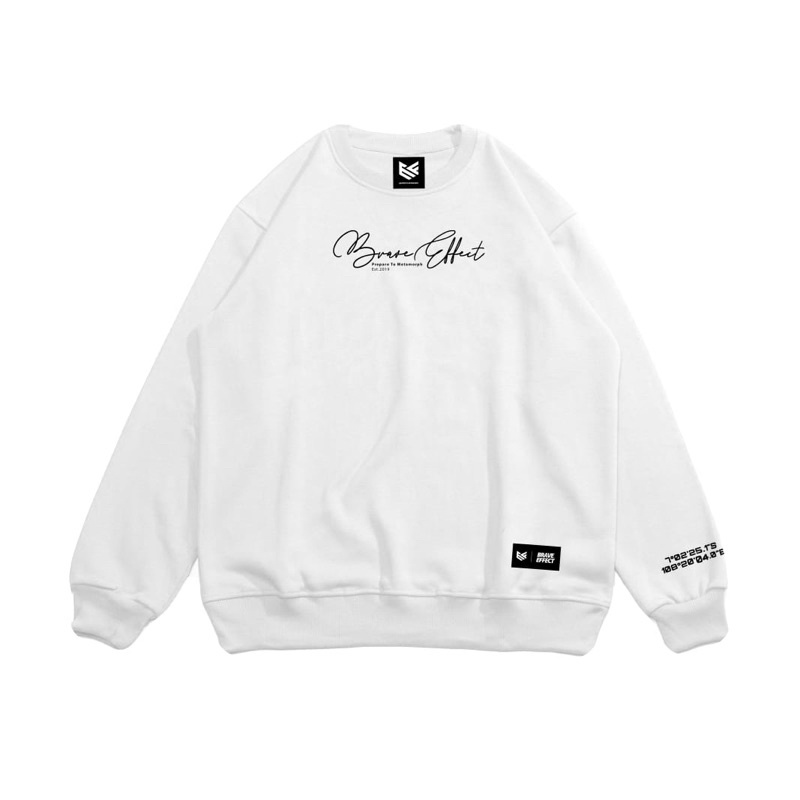 (BISA COD) BRAVE EFFECT Crewneck Bordir Sweater Jaket Hoodie Pria Wanita Premium Hodie Switer Suiter-5