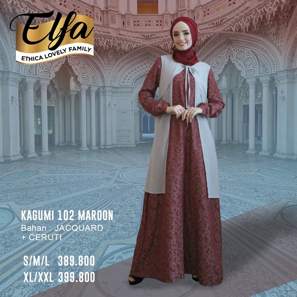 Gamis Ethica Kagumi 102 Maroon Shopee Indonesia