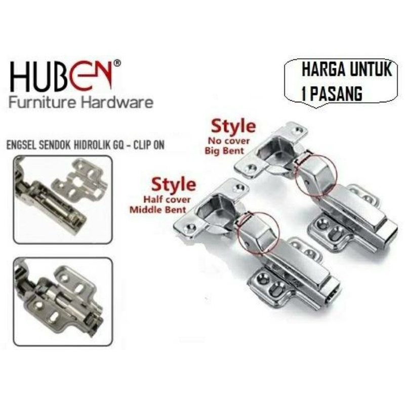 Engsel sendok HUBEN slow motion soft close hidrolik Huben