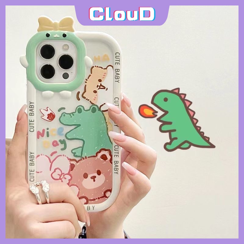 Oppo A15 A57 2022 A12 A95 A3s A5s A16K A92 A53 A33 A16E A7 A15s A16 A54 A52 A55 A31 A5 A9 2020 A76 A16s A36 Cartoon Cute Bear Dinosaur Bow-knot Little Monster Lens Soft TPU Case