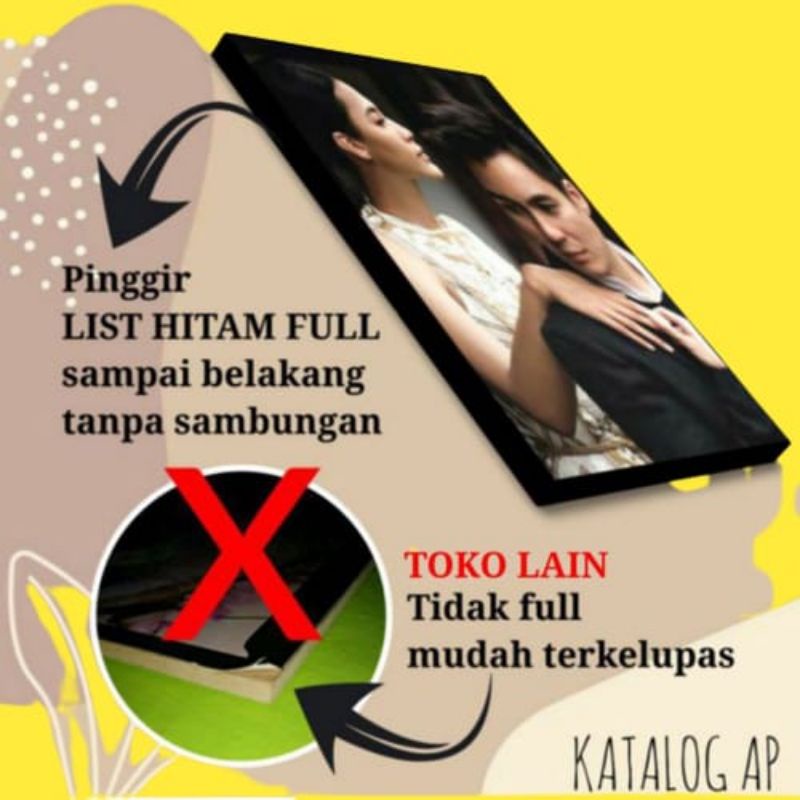 CETAK FOTO + BINGKAI KAYU PRIMIUM HD ANTI AIR FREE LAMINASI GLOSSY