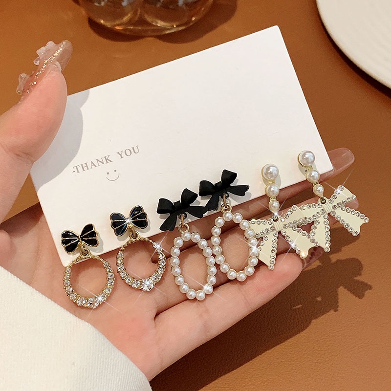 French Exquisite Women Stud Earrings Anting Gaya Korea2023Baru Aksesoris Fashion Anting Set Anting