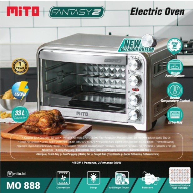 MITO Oven Listrik 33L Fantasy 2 MO-888 MO 888 Rotisserie Electric MO888 Fantasy2