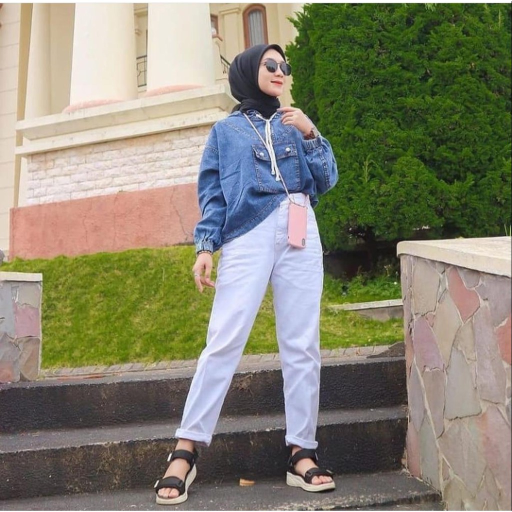 1KG MUAT 4PCS | BAGGY JEANS POLOS PREMIUM BOYFRIEND JEANS HITS SELEBGRAM FASHION WANITA