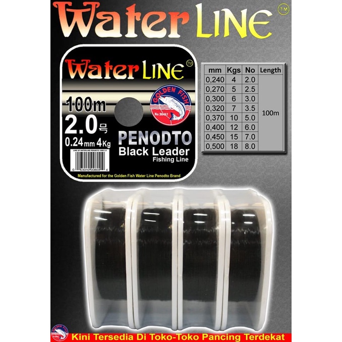 SENAR / LINE MONO GOLDEN FISH WATERLINE PENODTO BLACK LEADER 100m Conecting