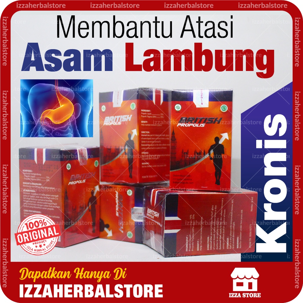 Propolis British Netto 6 ml Membantu Atasi Asam Lambung Kronis Herbal Ampuh 100% Halal Ori