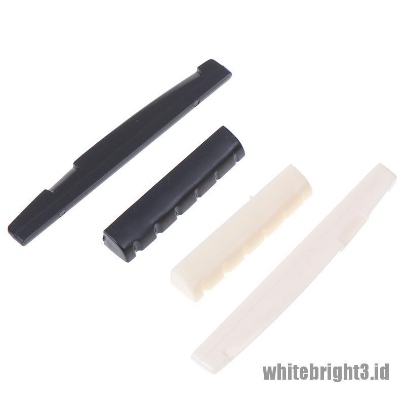 4pcs saddle bridge nut Warna Putih Untuk Bagian Gitar 6 Senar