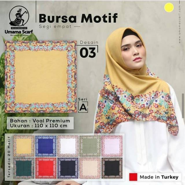[BISA PILIH WARNA] JILBAB UMAMA BURSA MOTIF DESIGN 3