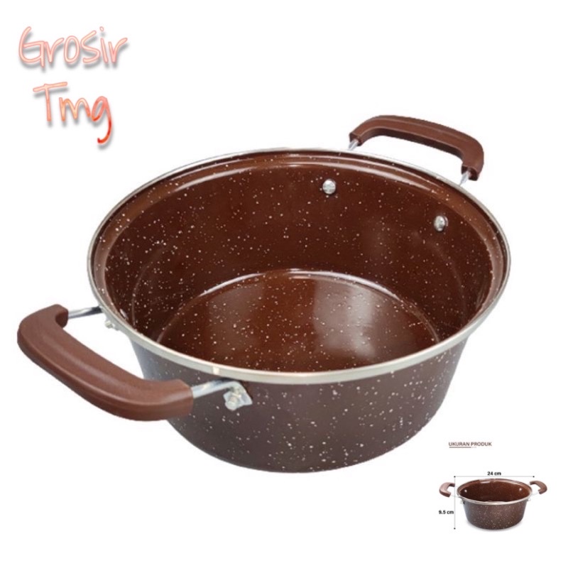 GSF PANCI KUAH 24 CM / PANCI KUAH TUTUP KACA/ PANCI WARNA ENAMEL