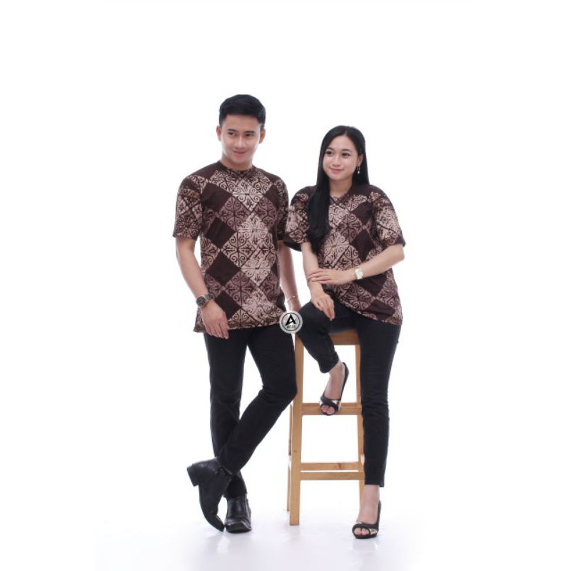 T-SHIRT COUPLE MOTIF BATIK CAP KATUN OVERSIZE XXXL JUMBO TERLARIS