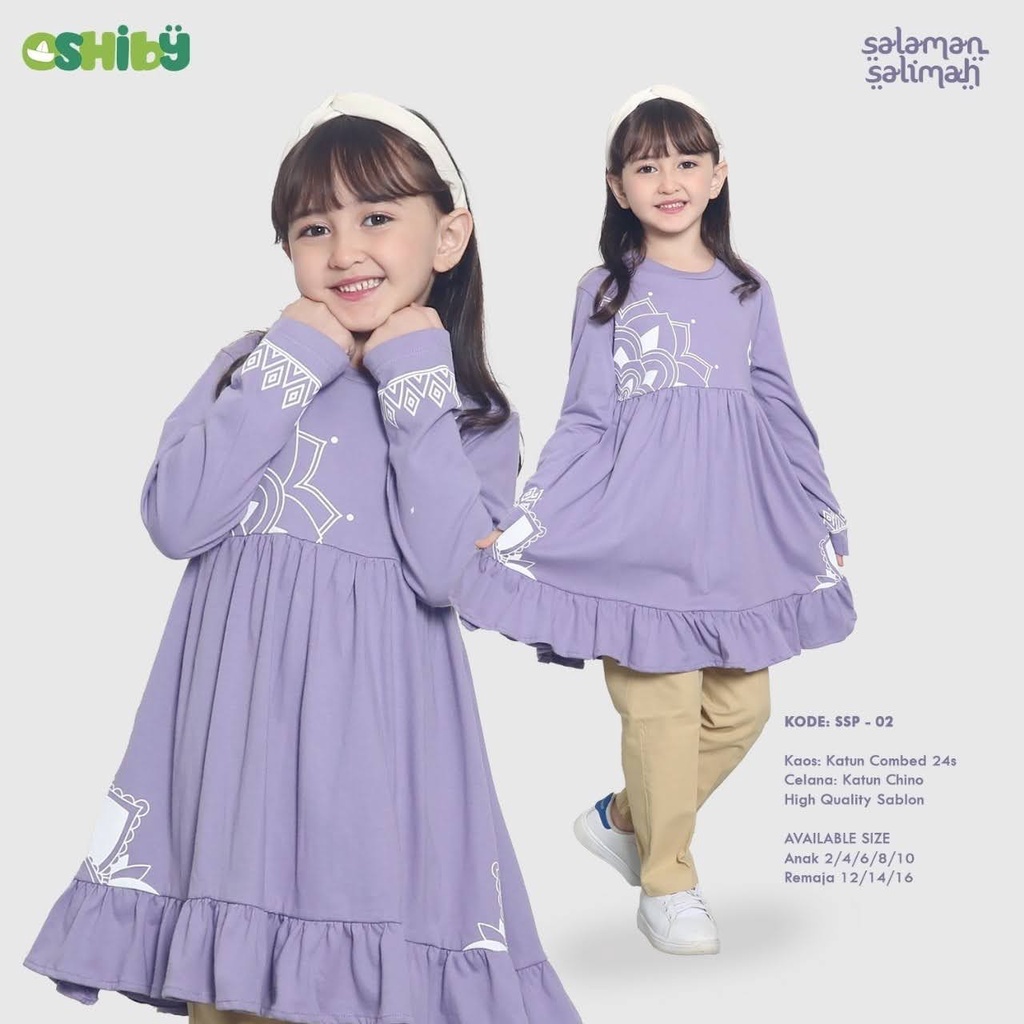 SETELAN TUNIK ANAK PEREMPUAN SALIMAH ALFITRI OSHIBY