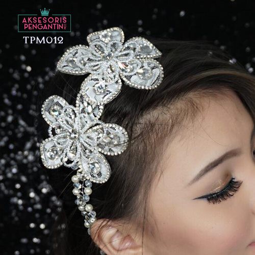 [BISA COD] AKSESORIS PENGANTIN HEADPIECE HAIRBAND TIARA WEDDING TPM012