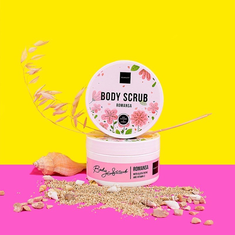 Scarlett Body Scrub Lulur Romansa/ Pomegrante / Coffe / Happy / Charming / Loving