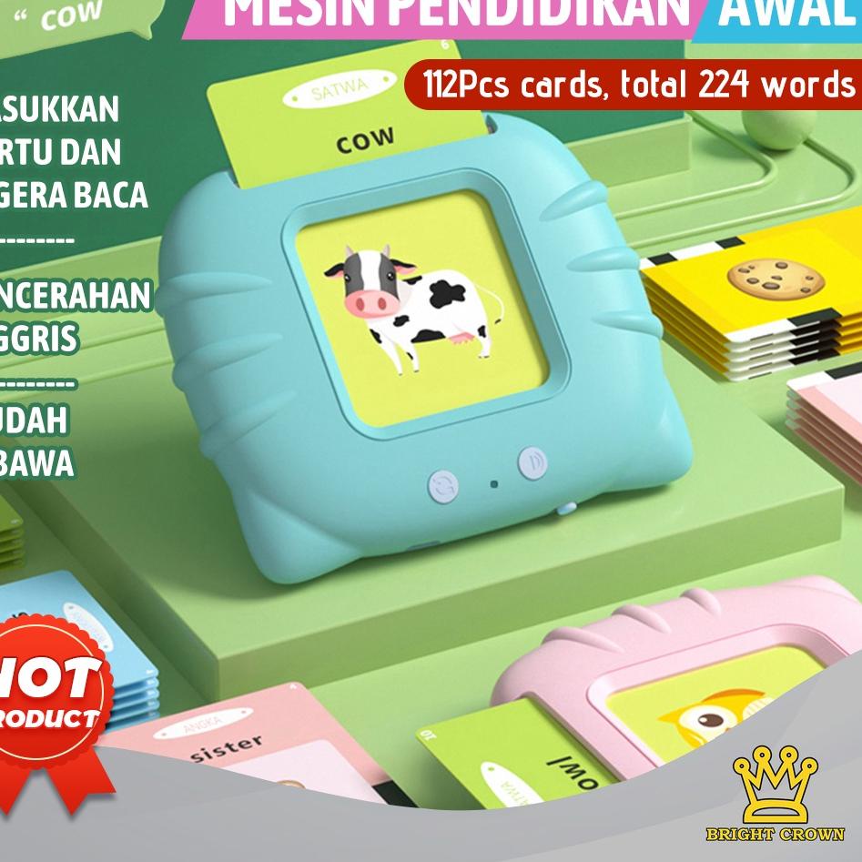 Ready RRSHM Bright Crown Card Early Education Bilingual Device / Mainan Flash Card Bersuara Alat Ban