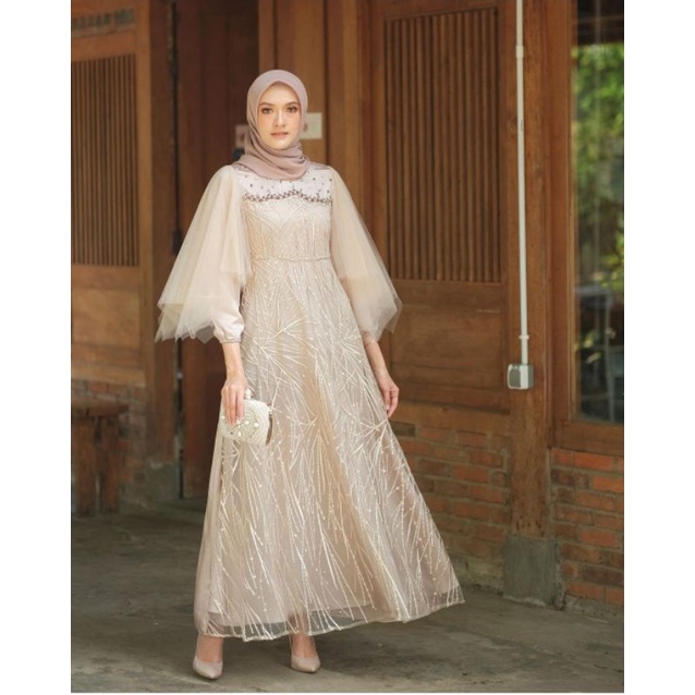 READY JUMBO || Bisa COD || Produk Terbaru || Gamis Alia GAMIS BRUKAT KEBAYA TILE MAXY DRESS WANITA MUSLIM BROKAT TULLE VELVET MURAH GAMIS TERBARU