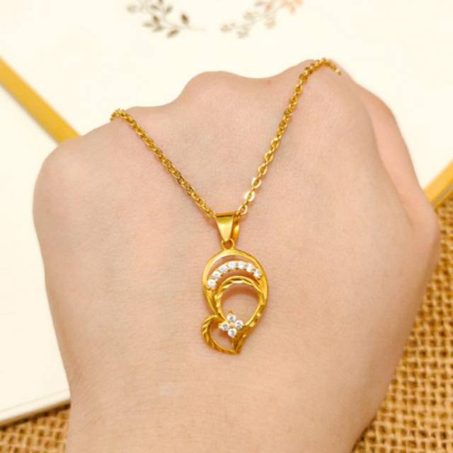 Necklace Pendant Exclusive Luxury Jewellery Gold Shop Kalung Emas asli