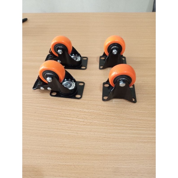 Roda pu 2 inch roda furniture 2" hidup roda troli 2" 1set
