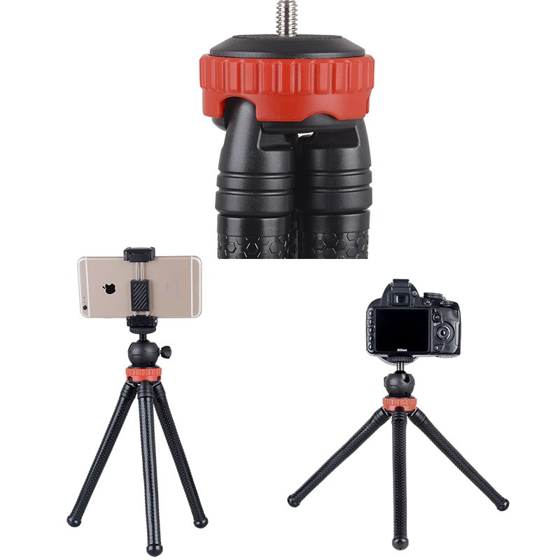 TaffSTUDIO Mini Tripod Flexible Octopus GorillaPod - B07 - Black