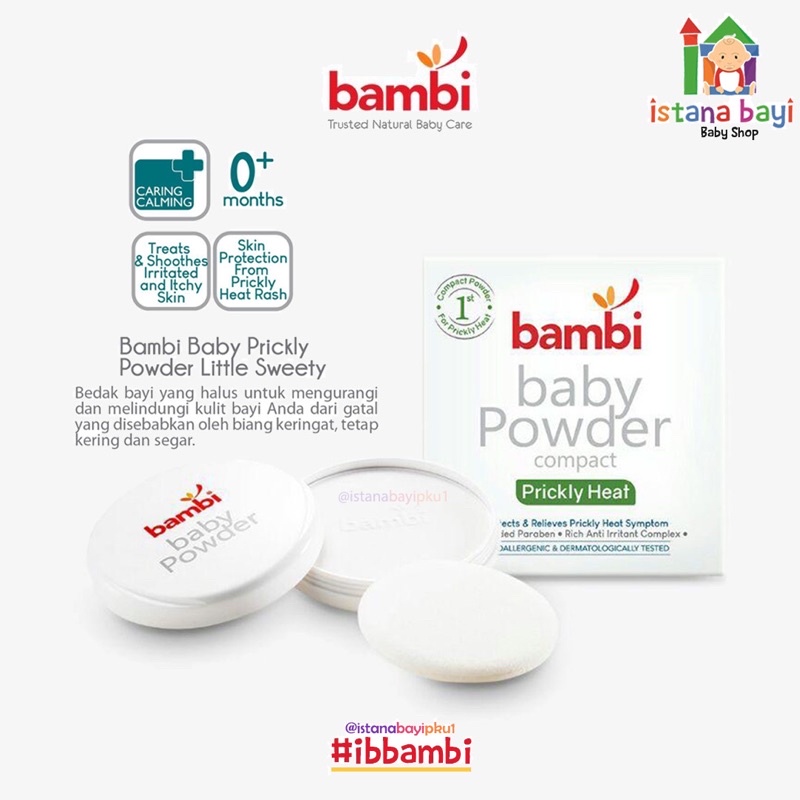 Bambi Baby Prickly Heat Baby Powder 100 gr - Bedak bayi