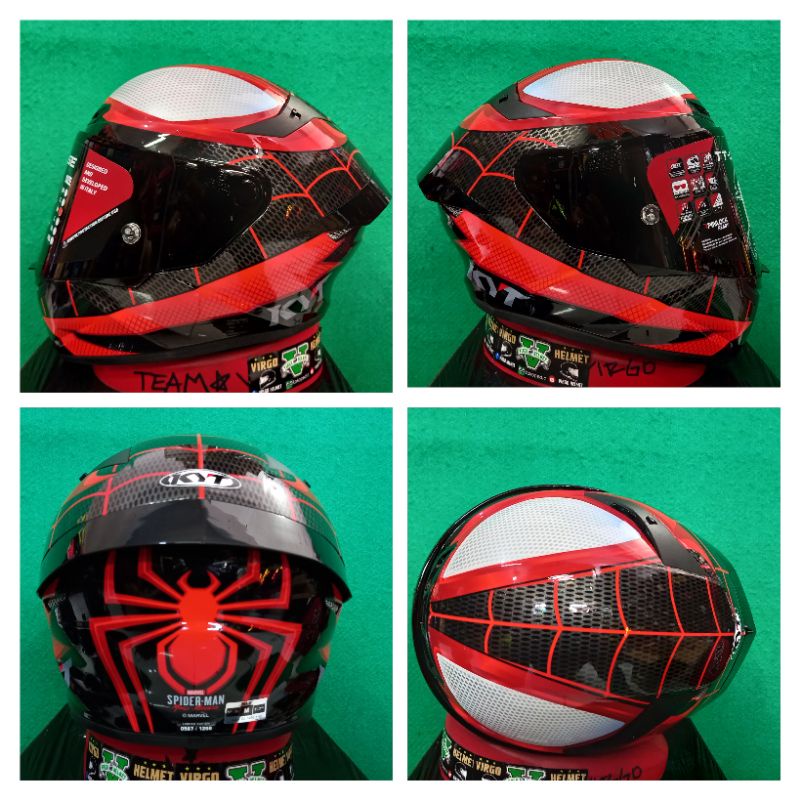 KYT HELM TT COURSE MARVEL SPIDERMAN MORYLES BLACK RED