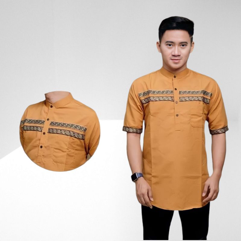 Baju Koko Kurta Pria Toyobo Import Pakaian Muslim Pria Koko Pakistan Lengan Pendek Kemeja Muslim Size M L XL