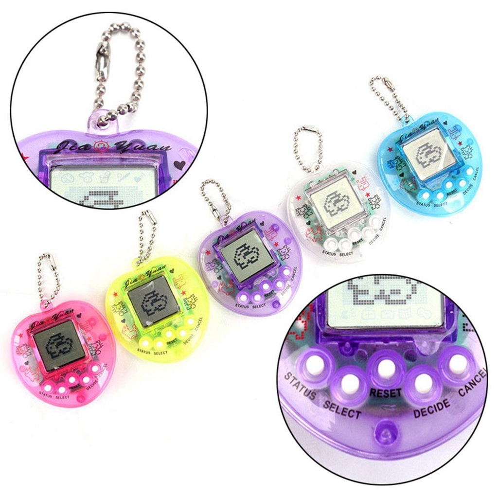 Quinton Electronic Pets 90S Nostalgia Pixel Style Mainan Hewan Peliharaan Transparan