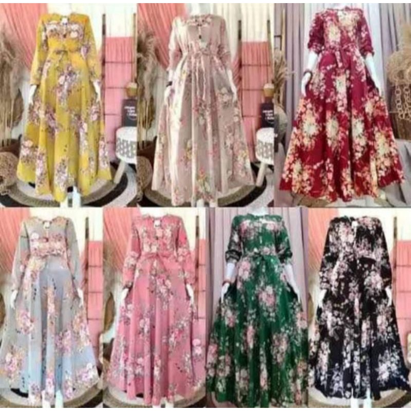 Gamis bunga sakura terlaris/ Gamis syar'i sakura terlariz