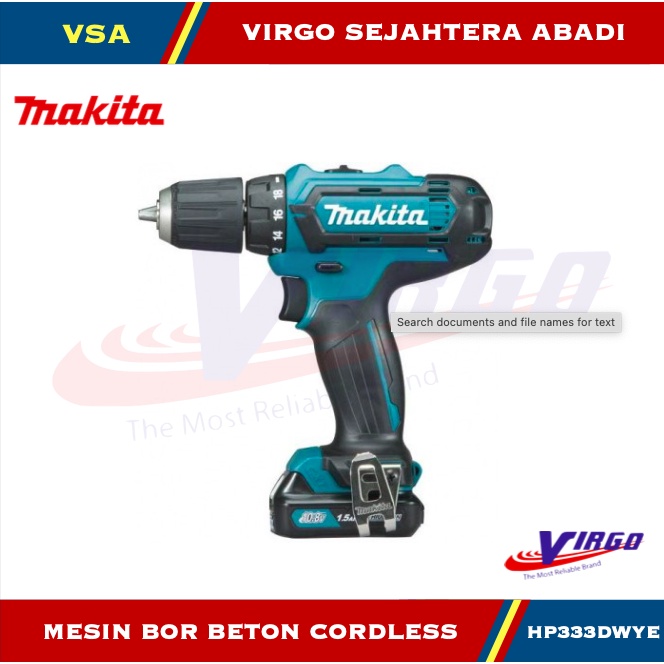 ORI MAKITA HP333DWYE MESIN BOR BESI BETON BATERAI 12V CORDLESS DRILL HP 333 DWYE ORIGINAL ASLI
