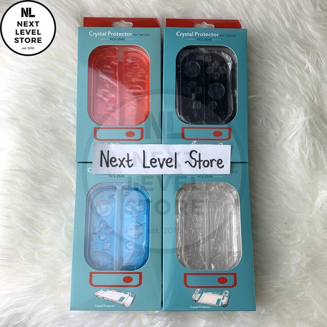 Full Hard Case Clear Nintendo Switch Protection Transparant - Blue
